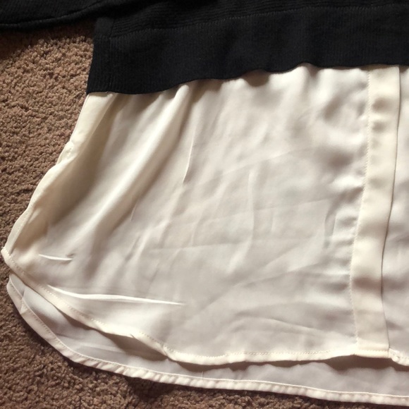 Apt. 9: Black Sweater with White Sheer Peplum - Picture 5 of 6